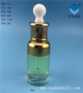 30ml電鍍金色膠頭滴管玻璃精油瓶