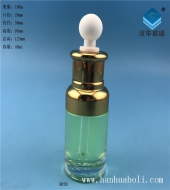 40ml電鍍金色膠頭滴管玻璃精油瓶