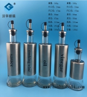 300ml直蓋不銹鋼玻璃油壺