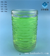 350ml波浪紋玻璃蠟燭杯