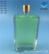 150ml精白料長方形扁玻璃小酒瓶