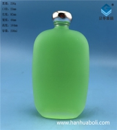 250ml長方形磨砂玻璃扁酒瓶