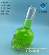 360ml骷髏頭玻璃工藝酒瓶