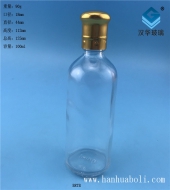 100ml電鍍大頭蓋透明玻璃精油分裝瓶