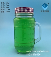 500ml出口帶把梅森玻璃果汁杯
