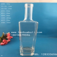 750ml方底晶白料紅酒玻璃瓶