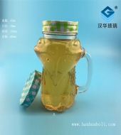 600ml狐貍梅森玻璃把子杯