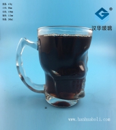 350ml骷髏頭啤酒手把玻璃杯