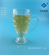 70ml手把魚鱗玻璃果汁杯
